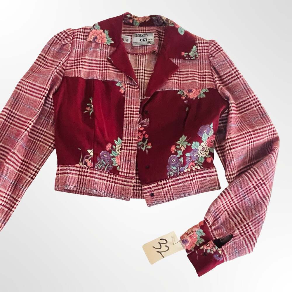 CM Bazaar Sony Pictures Costume Department Vintage Floral Plaid Jacket - Picture 4 of 8